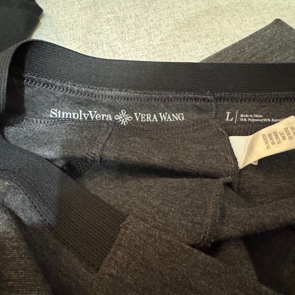 VERA WANG Simply Vera Ponte Knit Leggings with Seams, Grey, Women's Large - Picture 7 of 9